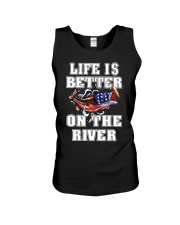 Life Is Better On The River Bass Fish Fishing Gift Unisex Tank tile