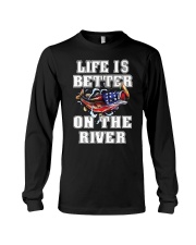 Life Is Better On The River Bass Fish Fishing Gift Long Sleeve Tee tile