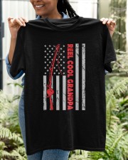 Reel Cool Grandpa Fishing American Flag Classic T-Shirt apparel-classic-tshirt-lifestyle-front-130
