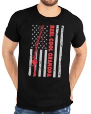 Reel Cool Grandpa Fishing American Flag Classic T-Shirt custom-t-shirts-classic-lifestyle-front-196