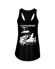 Eat Sleep Fish Hashtag Fishing Ladies Flowy Tank tile