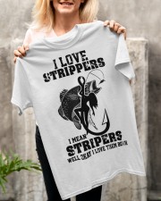 I Love Strippers I Mean Stripers Funny Fishing Gift Idea Classic T-Shirt apparel-classic-tshirt-lifestyle-front-117