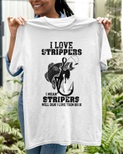 I Love Strippers I Mean Stripers Funny Fishing Gift Idea Classic T-Shirt apparel-classic-tshirt-lifestyle-front-130