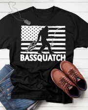 Bassquatch Funny Bigfoot Fisherman American Flag Fishing Classic T-Shirt apparel-classic-tshirt-lifestyle-front-216
