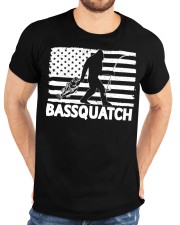 Bassquatch Funny Bigfoot Fisherman American Flag Fishing Classic T-Shirt custom-t-shirts-classic-lifestyle-front-196