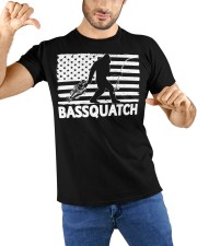 Bassquatch Funny Bigfoot Fisherman American Flag Fishing Classic T-Shirt custom-t-shirts-classic-lifestyle-front-212