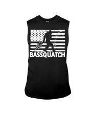 Bassquatch Funny Bigfoot Fisherman American Flag Fishing Sleeveless Tee tile