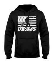 Bassquatch Funny Bigfoot Fisherman American Flag Fishing Hooded Sweatshirt tile