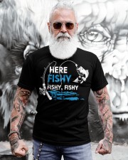 Here Fishy Funny Fishing Fishermen Classic T-Shirt apparel-classic-tshirt-lifestyle-front-268
