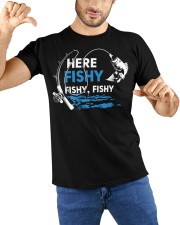 Here Fishy Funny Fishing Fishermen Classic T-Shirt custom-t-shirts-classic-lifestyle-front-212