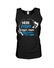 Here Fishy Funny Fishing Fishermen Unisex Tank tile