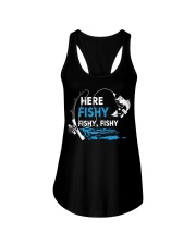 Here Fishy Funny Fishing Fishermen Ladies Flowy Tank tile