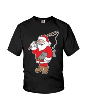 Xmas Santa Funny Cute Fishing Christmas Youth T-Shirt tile