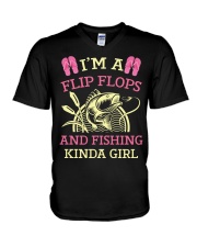 Im A Flip Flops And Fishing Kinda Girl Funny V-Neck T-Shirt tile