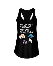 Camping Fishing Beer Shirt Funny To Do List Ladies Flowy Tank tile