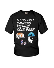 Camping Fishing Beer Shirt Funny To Do List Youth T-Shirt tile