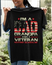 Gun American Flag I’m A Dad Grandpa And A Veteran On Back Classic T-Shirt apparel-classic-tshirt-lifestyle-front-130