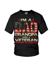 Gun American Flag I’m A Dad Grandpa And A Veteran On Back Youth T-Shirt tile