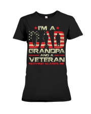 Gun American Flag I’m A Dad Grandpa And A Veteran On Back Premium Fit Ladies Tee tile