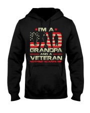 Gun American Flag I’m A Dad Grandpa And A Veteran On Back Hooded Sweatshirt tile