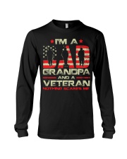 Gun American Flag I’m A Dad Grandpa And A Veteran On Back Long Sleeve Tee tile