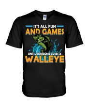 Fishing It's All Fun And Games V-Neck T-Shirt tile