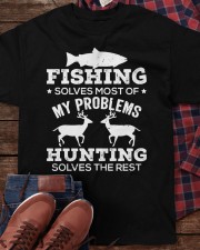 Fishing Solves Most Of My Problems Funny Gift For Hunter Classic T-Shirt apparel-classic-tshirt-lifestyle-front-270
