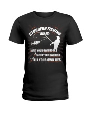 Funny Sturgeon Fishing Ladies T-Shirt tile