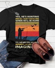 Yes He’s Hunting No I Don’t Know When He’ll Be Home & Hound Classic T-Shirt apparel-classic-tshirt-lifestyle-front-216