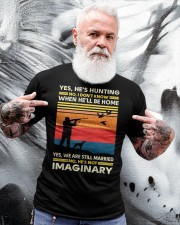 Yes He’s Hunting No I Don’t Know When He’ll Be Home & Hound Classic T-Shirt apparel-classic-tshirt-lifestyle-front-267
