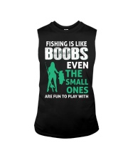 Fishing Is Like Boobs Even The Small Ones Are Fun To Play With Humor Fishing Girl Holding Sleeveless Tee tile