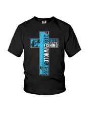Fishing All I Need Is Fishing & Jesus Christian Youth T-Shirt tile