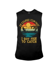 Bassquatch Funny Bigfoot Fishing Outdoor Retro Sleeveless Tee tile