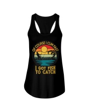 Bassquatch Funny Bigfoot Fishing Outdoor Retro Ladies Flowy Tank tile