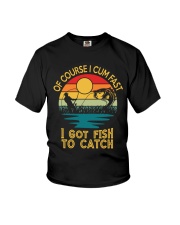 Bassquatch Funny Bigfoot Fishing Outdoor Retro Youth T-Shirt tile