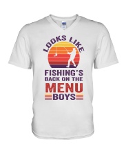 Looks Like Fishing’s Back On The Menu Boys V-Neck T-Shirt tile