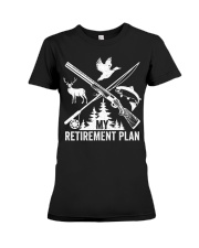 My Retirement Plan Hunting Fishing Hunter Grandfather Gift Premium Fit Ladies Tee tile
