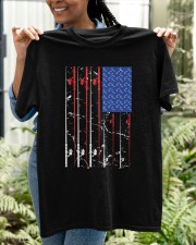 American Us Flag Fishing Rod Shirt, Fisherman Top For Him Classic T-Shirt apparel-classic-tshirt-lifestyle-front-130