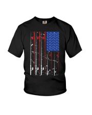 American Us Flag Fishing Rod Shirt, Fisherman Top For Him Youth T-Shirt tile