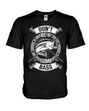 Don’t Be A Dumb Bass Fly Bass Fishing V-Neck T-Shirt tile