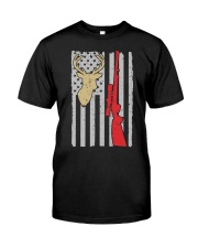 Deer Hunting American Flag Hunting Lover Funny Gift Idea Men Classic T-Shirt front