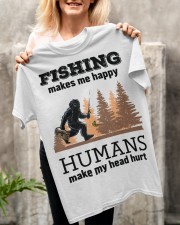 Fishing Make Me Happy Humans Make My Head Hurt Bigfoot Fisherman Gift Classic T-Shirt apparel-classic-tshirt-lifestyle-front-117
