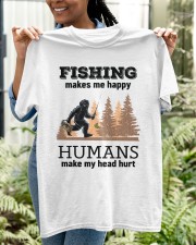 Fishing Make Me Happy Humans Make My Head Hurt Bigfoot Fisherman Gift Classic T-Shirt apparel-classic-tshirt-lifestyle-front-130