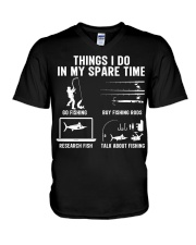 Things I Do In My Spare Time Fishing V-Neck T-Shirt tile