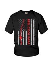 Fishing Papa American Flag Fisherman Gift For Father’s Day Youth T-Shirt tile