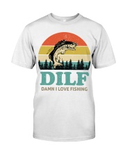 Dilf Damn I Love Fishing Retro Premium Fit Mens Tee tile