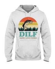 Dilf Damn I Love Fishing Retro Hooded Sweatshirt tile