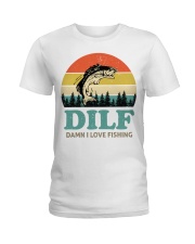 Dilf Damn I Love Fishing Retro Ladies T-Shirt tile