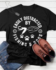 Easily Distracted By Fly Fishing And Dogs Classic T-Shirt apparel-classic-tshirt-lifestyle-front-216