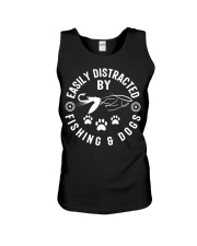 Easily Distracted By Fly Fishing And Dogs Unisex Tank tile